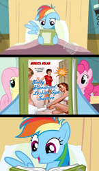 Size: 580x1000 | Tagged: safe, edit, rainbow dash, pegasus, pony, book, book cover, female, happy, lesbian, reading rainbow