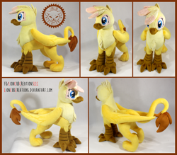 Size: 2310x2020 | Tagged: safe, artist:lioncubcreations, derpibooru import, oc, oc:golden plume, griffon, griffon oc, photo, plushie, solo