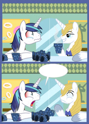 Size: 1069x1486 | Tagged: safe, artist:edowaado, prince blueblood, shining armor, pony, unicorn, exploitable meme, meme, screaming armor 2: the fall of blueblood, template