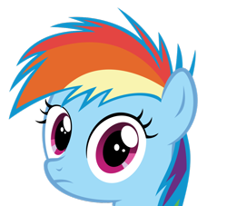 Size: 1024x928 | Tagged: dead source, safe, artist:thatsgrotesque, rainbow dash, pegasus, pony, close-up, filly, filly rainbow dash, looking at you, simple background, solo, stare, sweetie belle's stare, transparent background, vector