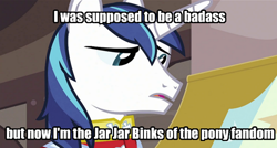 Size: 498x266 | Tagged: safe, shining armor, pony, unicorn, drama, drama bait, image macro, meme, meta, solo