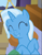 Size: 649x842 | Tagged: safe, derpibooru import, screencap, trixie, pony, unicorn, road to friendship, cheek squish, cropped, cute, diatrixes, eyes closed, female, lying on bed, smiling, solo, squishy cheeks