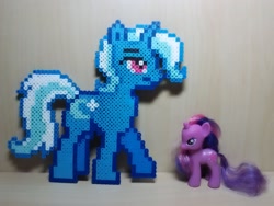 Size: 1024x768 | Tagged: safe, artist:perler-pop, derpibooru import, trixie, twilight sparkle, pony, unicorn, brushable, female, irl, mare, perler beads, photo, toy