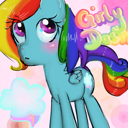 Size: 500x500 | Tagged: safe, artist:girlygirlsketches, rainbow dash, pegasus, pony, female, mare, simple background, solo