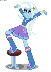 Size: 799x1130 | Tagged: safe, artist:asika-aida, derpibooru import, trixie, equestria girls, grin, solo