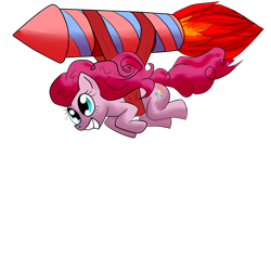 Size: 1000x1000 | Tagged: safe, artist:snus-kun, pinkie pie, earth pony, pony, female, mare, pink coat, pink mane, rocket, solo