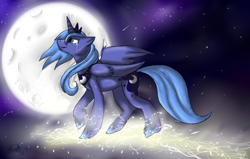 Size: 864x550 | Tagged: safe, artist:kittyisawolf, princess luna, alicorn, pony, crying, s1 luna, solo