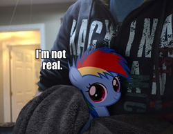 Size: 635x492 | Tagged: safe, rainbow dash, human, pony, filly, irl, irl human, photo, ponies in real life, sad, sad truth, vector