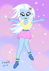 Size: 1251x1818 | Tagged: safe, artist:sumin6301, derpibooru import, trixie, equestria girls, alternate costumes, clothes, skirt, solo