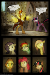 Size: 871x1300 | Tagged: safe, artist:foxinshadow, derpibooru import, applejack, doctor whooves, fluttershy, pinkie pie, rainbow dash, rarity, twilight sparkle, earth pony, pegasus, pony, unicorn, comic, doctor who, i don't want to go, regeneration, tardis, tenth doctor, the end of time