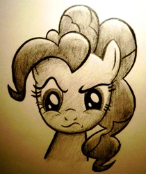 Size: 1323x1574 | Tagged: safe, artist:vulpessentia, pinkie pie, earth pony, pony, bust, portrait, solo, traditional art, upset