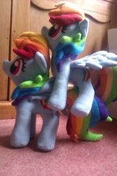 Size: 605x907 | Tagged: safe, artist:arualsti, rainbow dash, irl, photo, plushie