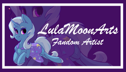 Size: 1225x700 | Tagged: safe, artist:lula-moonarts, derpibooru import, trixie, pony, unicorn, female, mare, smiling, solo