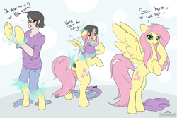 Size: 3000x2000 | Tagged: safe, artist:dreamy, artist:littledreamycat, fluttershy, human, commission, human to pony, transformation, transformation sequence