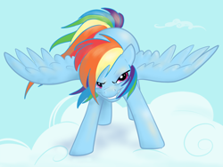 Size: 1000x750 | Tagged: safe, artist:northernlightsmlp, rainbow dash, pegasus, pony, female, mare, solo