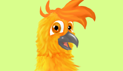 Size: 3300x1900 | Tagged: safe, artist:rambles, derpibooru import, edit, oc, oc only, griffon, beak, bust, cute, digital art, full color, griffon oc, paint, portrait, smiley face