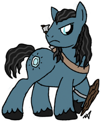 Size: 458x550 | Tagged: safe, artist:ajfive, arkenstone, ponified, shield, the hobbit, thorin oakenshield, tolkien