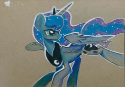 Size: 1913x1327 | Tagged: safe, artist:darkflame75, princess luna, alicorn, pony, female, lunadoodle, mare, solo, traditional art