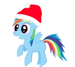 Size: 2000x1800 | Tagged: safe, artist:dragonfoorm, rainbow dash, pegasus, pony, christmas, filly, filly rainbow dash, hat, santa hat, simple background, solo, transparent background