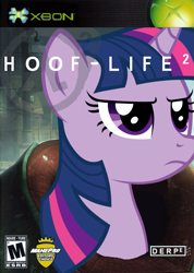 Size: 713x1000 | Tagged: safe, artist:nickyv917, derpibooru import, twilight sparkle, box art, game cover, half-life, parody, video game