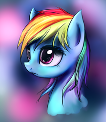 Size: 874x1006 | Tagged: artist needed, source needed, safe, rainbow dash, pegasus, pony, bust, portrait, profile, solo