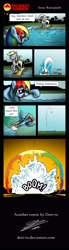 Size: 1030x3726 | Tagged: safe, artist:dori-to, derpy hooves, rainbow dash, pegasus, pony, comic, diving, female, mare, sonic rainboom, wet mane