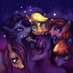 Size: 860x860 | Tagged: safe, artist:jellyvampire, derpibooru import, applejack, fluttershy, pinkie pie, rainbow dash, rarity, twilight sparkle, earth pony, pegasus, pony, unicorn, mane six