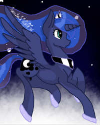 Size: 560x701 | Tagged: safe, artist:foxgalthefirst, princess luna, alicorn, pony, female, horn, mare, simple background, solo