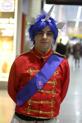 Size: 647x960 | Tagged: artist needed, safe, shining armor, human, convention, cosplay, irl, irl human, london mcm expo, photo, solo