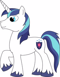 Size: 3068x3962 | Tagged: safe, artist:clethejoker, shining armor, pony, unicorn, horn, male, simple background, solo, stallion, white coat