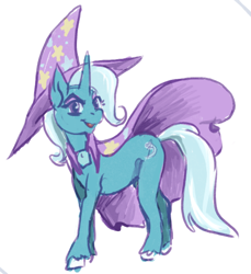 Size: 500x546 | Tagged: safe, artist:sansofhumor, derpibooru import, trixie, pony, unicorn, cute, diatrixes, female, mare, simple background, solo, unshorn fetlocks, white background