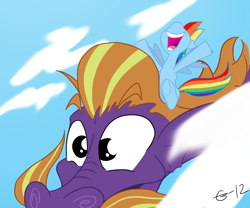 Size: 1280x1067 | Tagged: safe, artist:gavalanche, rainbow dash, steven magnet, pegasus, pony, parody, the neverending story