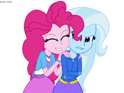 Size: 6134x4578 | Tagged: safe, artist:asika-aida, derpibooru import, pinkie pie, trixie, equestria girls, absurd resolution