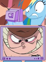 Size: 565x766 | Tagged: safe, rainbow dash, pegasus, pony, ed edd n eddy, ed edd n eddy's big picture show, eddy's brother, exploitable meme, meme, tv meme