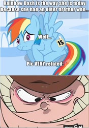 Size: 722x1033 | Tagged: safe, edit, edited screencap, screencap, rainbow dash, pegasus, pony, sonic rainboom (episode), ed edd n eddy, ed edd n eddy's big picture show, eddy's brother, headcanon, meta