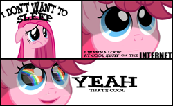 Size: 705x431 | Tagged: safe, pinkie pie, earth pony, pony, comic, cool stuff on the internet, female, mare, meme, pinkamena diane pie, solo