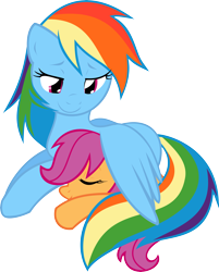 Size: 8049x9993 | Tagged: safe, artist:up1ter, rainbow dash, scootaloo, pegasus, pony, absurd resolution, female, filly, mare, scootalove, simple background, transparent background, vector