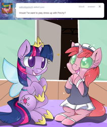 Size: 850x1007 | Tagged: safe, artist:lustrous-dreams, derpibooru import, ruby pinch, twilight sparkle, ask, ask filly twilight, cute