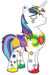 Size: 1312x1968 | Tagged: safe, artist:the-singing-duckie, shining armor, pony, unicorn, rainbow power, rainbow power-ified, recolor, solo, why