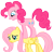 Size: 2126x2029 | Tagged: safe, artist:sierraex, fluttershy, pinkie pie, earth pony, pegasus, pony, high res, simple background, transparent background, vector