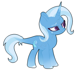 Size: 467x433 | Tagged: safe, alternate version, artist:funnyslepper, derpibooru import, trixie, pony, unicorn, female, leonine tail, mare, simple background, transparent background, watermark