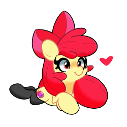 Size: 1300x1300 | Tagged: safe, artist:turtlefarminguy, apple bloom, adorabloom, backwards cutie mark, clothes, cute, cutie mark, heart, simple background, socks, solo, the cmc's cutie marks, thigh highs, transparent background