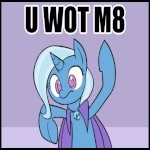 Size: 150x150 | Tagged: safe, artist:valcron, derpibooru import, trixie, pony, unicorn, cape, clothes, female, mare, picture for breezies, solo, u wot m8