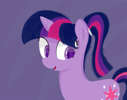 Size: 1517x1200 | Tagged: safe, artist:xn-d, derpibooru import, twilight sparkle, alternate hairstyle, ponytail