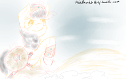 Size: 1280x800 | Tagged: safe, artist:thunderthief, oc, oc only, 30 minute art challenge, shield, sword