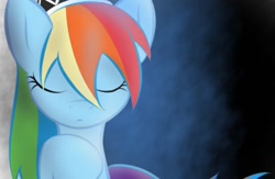 Size: 640x416 | Tagged: safe, artist:dshou, rainbow dash, pegasus, pony, abstract background, eyes closed, female, mare, solo