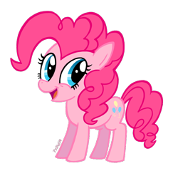 Size: 728x700 | Tagged: safe, artist:773her, pinkie pie, earth pony, pony, female, mare, pink coat, pink mane, simple background, solo, transparent background
