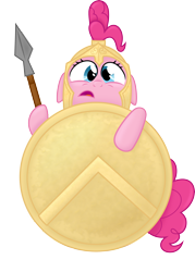 Size: 3000x4192 | Tagged: safe, artist:spier17, derpibooru import, pinkie pie, earth pony, pony, 300, crossover, helmet, shield, simple background, solo, sparta, spear, transparent background, vector