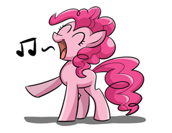 Size: 981x763 | Tagged: safe, artist:ufocookiez, pinkie pie, earth pony, pony, female, mare, pink coat, pink mane, singing, solo