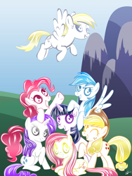 Size: 1600x2133 | Tagged: safe, artist:esipode, derpibooru import, applejack, derpy hooves, fluttershy, pinkie pie, rainbow dash, rarity, twilight sparkle, earth pony, pegasus, pony, unicorn, female, mare, vector